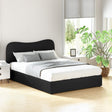 Artiss DARA double boucle bed frame in black — full front view — Allure Home Collections