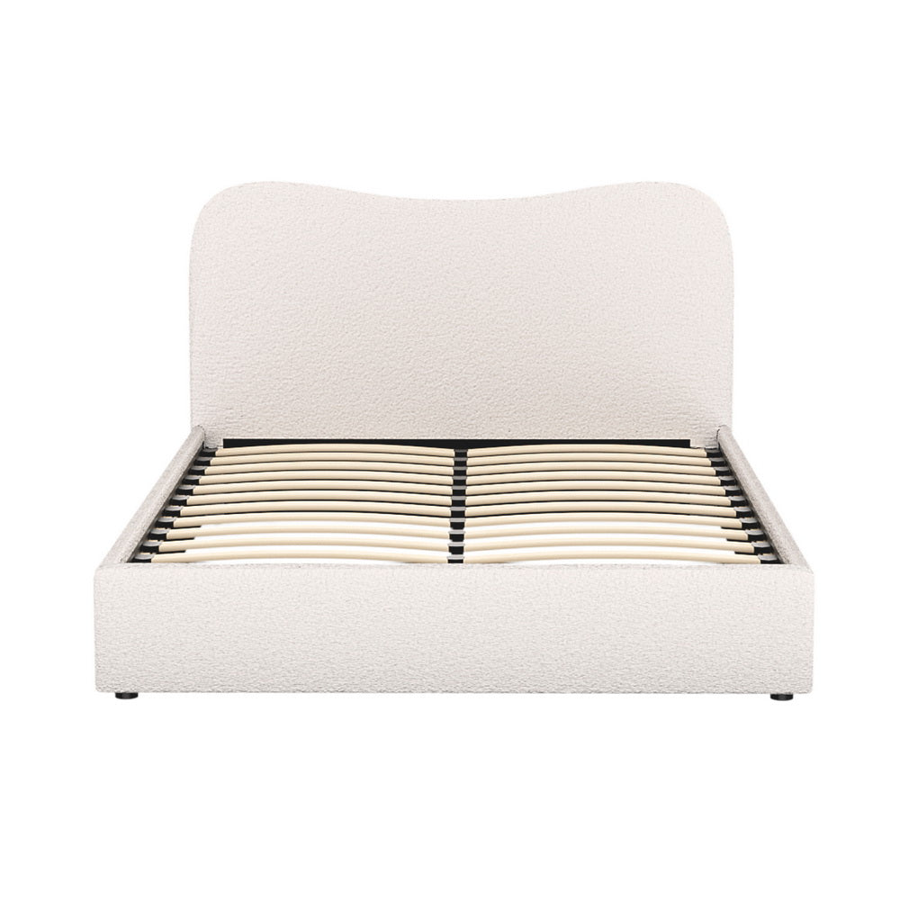 Artiss DARA Double Bed Frame — Boucle Upholstered with Padded Headboard — Allure Home Collections