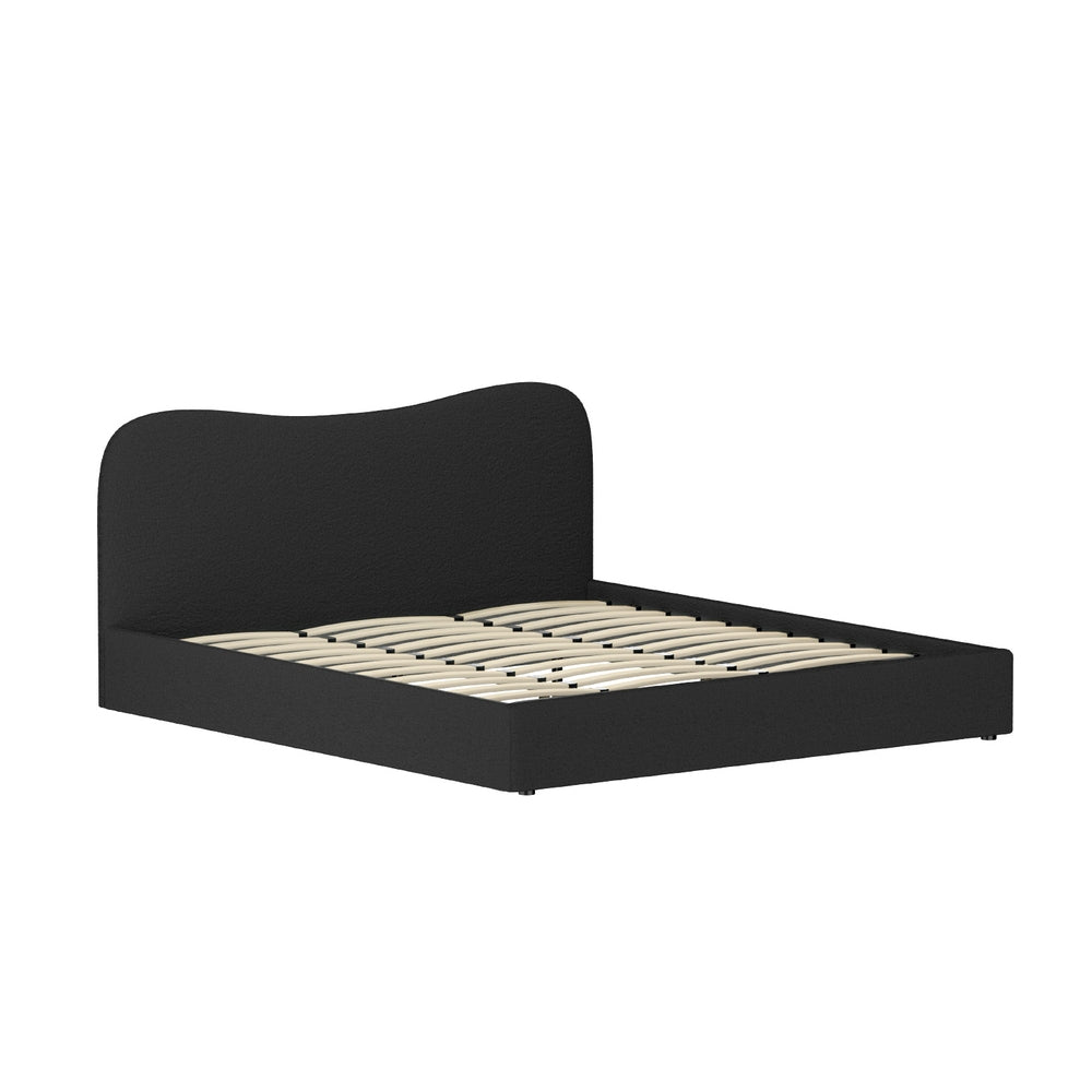 Artiss DARA boucle king bed frame in styled contemporary bedroom — Allure Home Collections