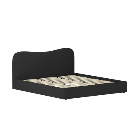 Artiss DARA boucle king bed frame in styled contemporary bedroom — Allure Home Collections