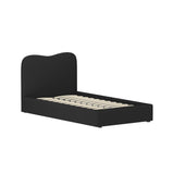 Artiss DARA king single boucle bed frame showing 180kg capacity — Allure Home Collections