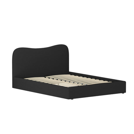Artiss DARA queen boucle fabric bed frame showing 300kg capacity — Allure Home Collections