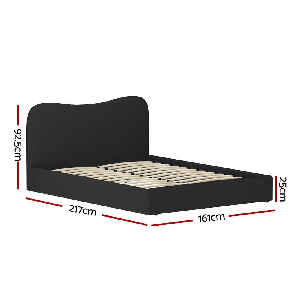 Artiss DARA boucle headboard close-up showing textured fabric — Allure Home Collections