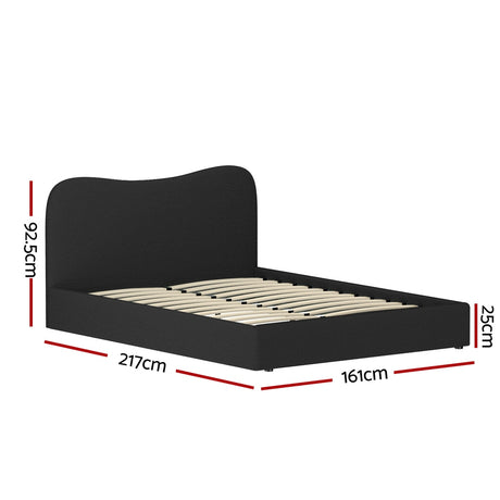 Artiss DARA boucle headboard close-up showing textured fabric — Allure Home Collections