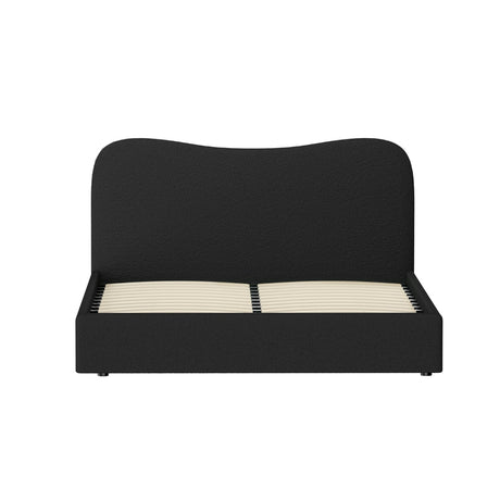 Artiss DARA queen boucle bed frame side profile — Allure Home Collections