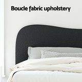 Artiss DARA boucle queen bed frame styled in contemporary bedroom — Allure Home Collections