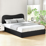 Artiss DARA queen boucle fabric bed frame — full front view — Allure Home Collections