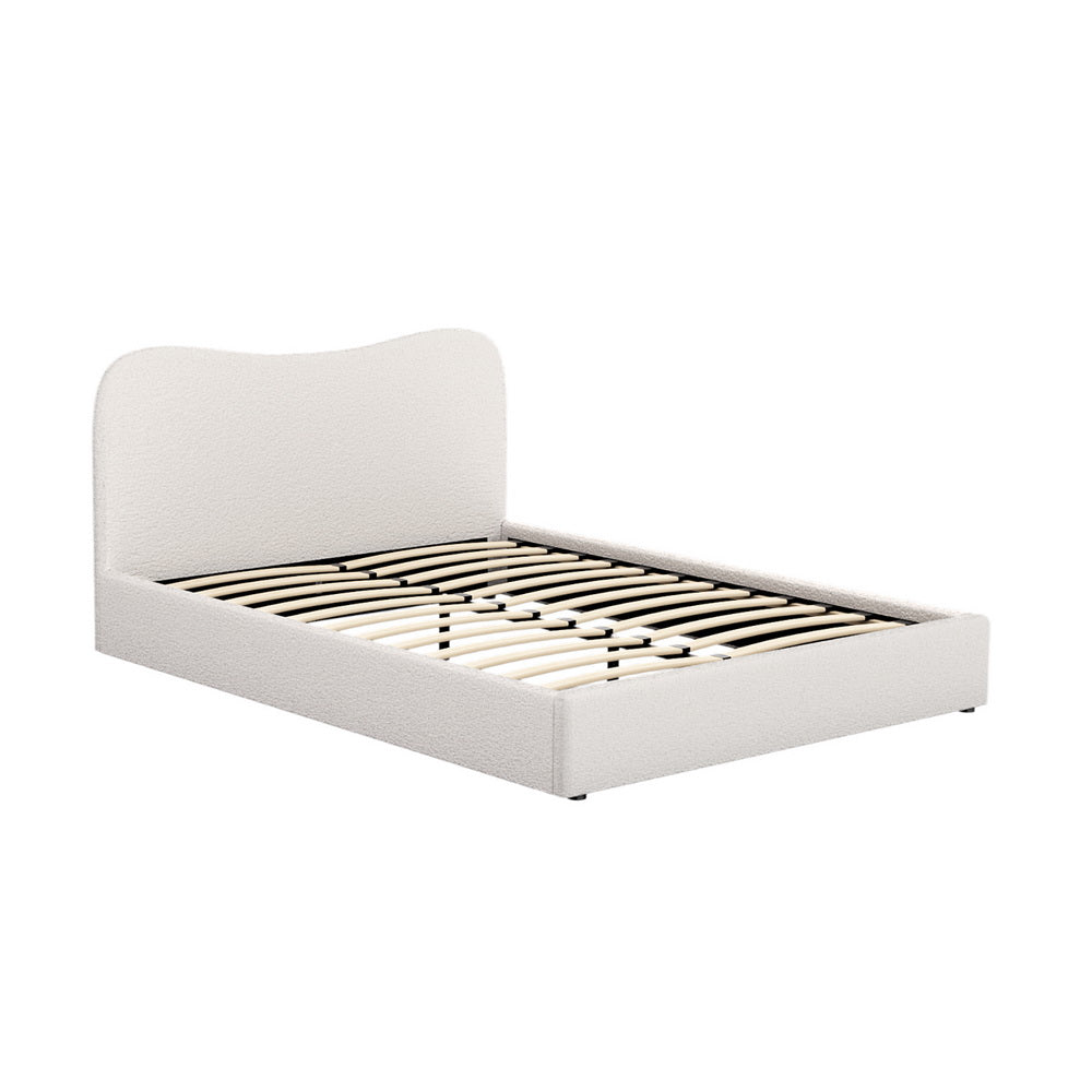 Artiss DARA Queen Bed Frame — Boucle Upholstered with Padded Headboard — Allure Home Collections