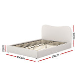 Artiss DARA Queen Bed Frame — Boucle Upholstered with Padded Headboard — Allure Home Collections