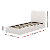 Artiss DARA Single Bed Frame — Boucle Upholstered with Padded Headboard — Allure Home Collections