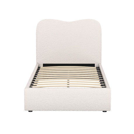 Artiss DARA Single Bed Frame — Boucle Upholstered with Padded Headboard — Allure Home Collections