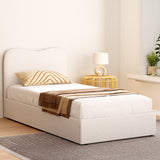 Artiss DARA Single Bed Frame — Boucle Upholstered with Padded Headboard — Allure Home Collections