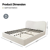Avalon Double Gas Lift Bed, White Boucle, view 2