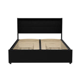 Artiss DUNN double bed frame showing 4 storage drawers open — Allure Home Collections