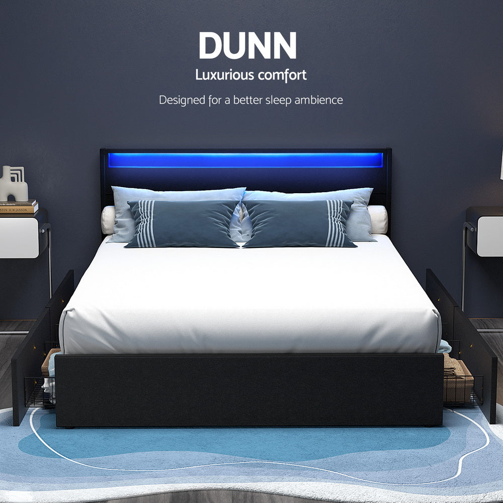 Artiss DUNN black PU leather headboard close-up — Allure Home Collections