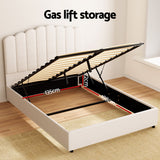 Artiss FION Double Bed Frame — Boucle Upholstered with Gas Lift Storage — Allure Home Collections