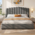Rimini grey King bed frame in a modern bedroom