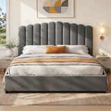 Rimini grey King bed frame in a modern bedroom