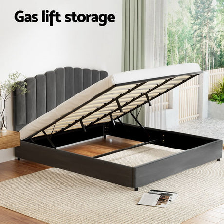 Rimini King Gas Lift Bed Frame, Grey