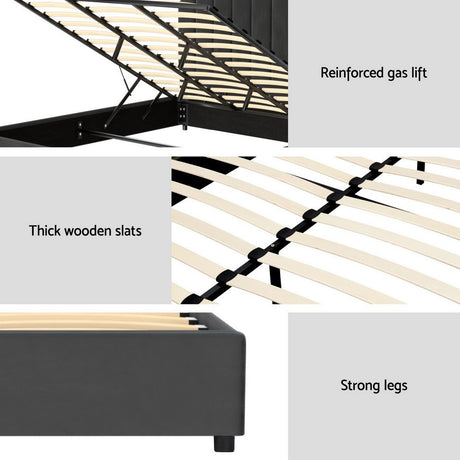 Rimini King Gas Lift Bed Frame, Grey