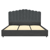 Artiss FION king grey velvet bed frame from foot end — Allure Home Collections