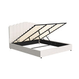 Artiss FION King Bed Frame — Boucle Upholstered with Gas Lift Storage — Allure Home Collections