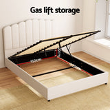 Artiss FION Queen Bed Frame — Boucle Upholstered with Gas Lift Storage — Allure Home Collections