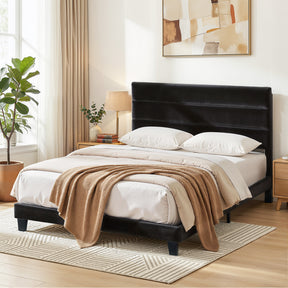 Volterra Black Double bed frame in a modern bedroom