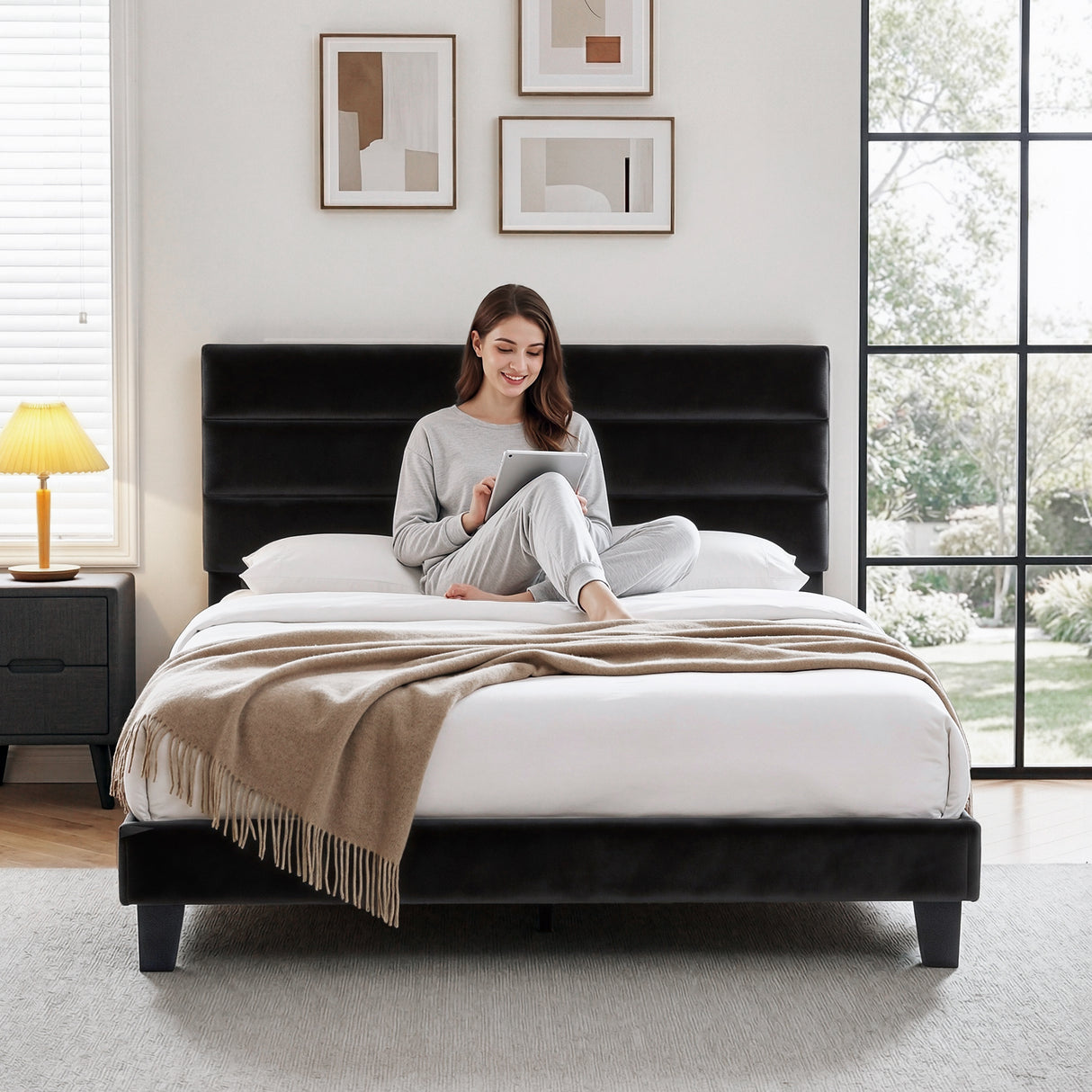 Volterra Double Bed Frame, Black