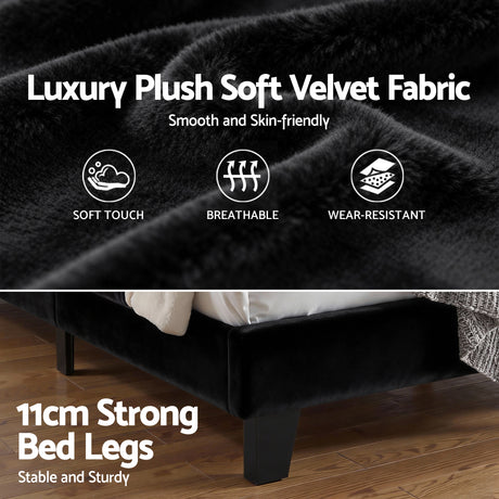 Volterra Double Bed Frame, Black