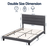 Volterra Double Bed Frame, Charcoal