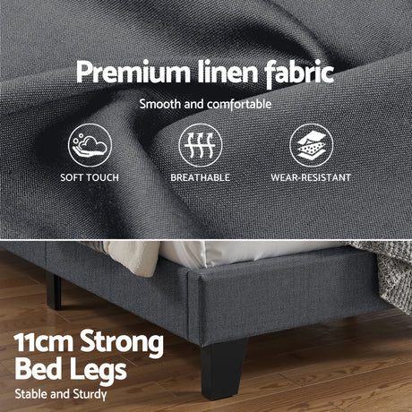 Volterra Double Bed Frame, Charcoal