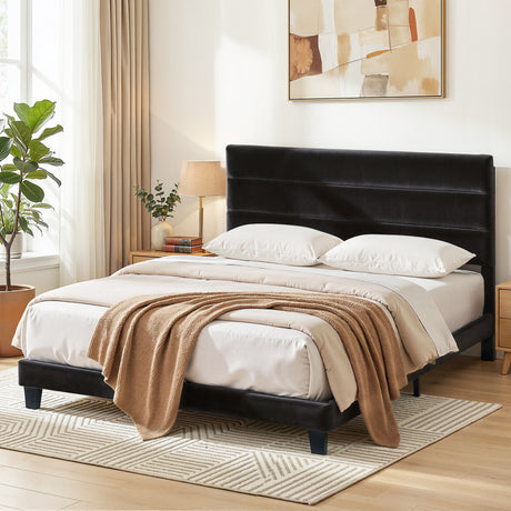 Halton King Bed, Black Velvet