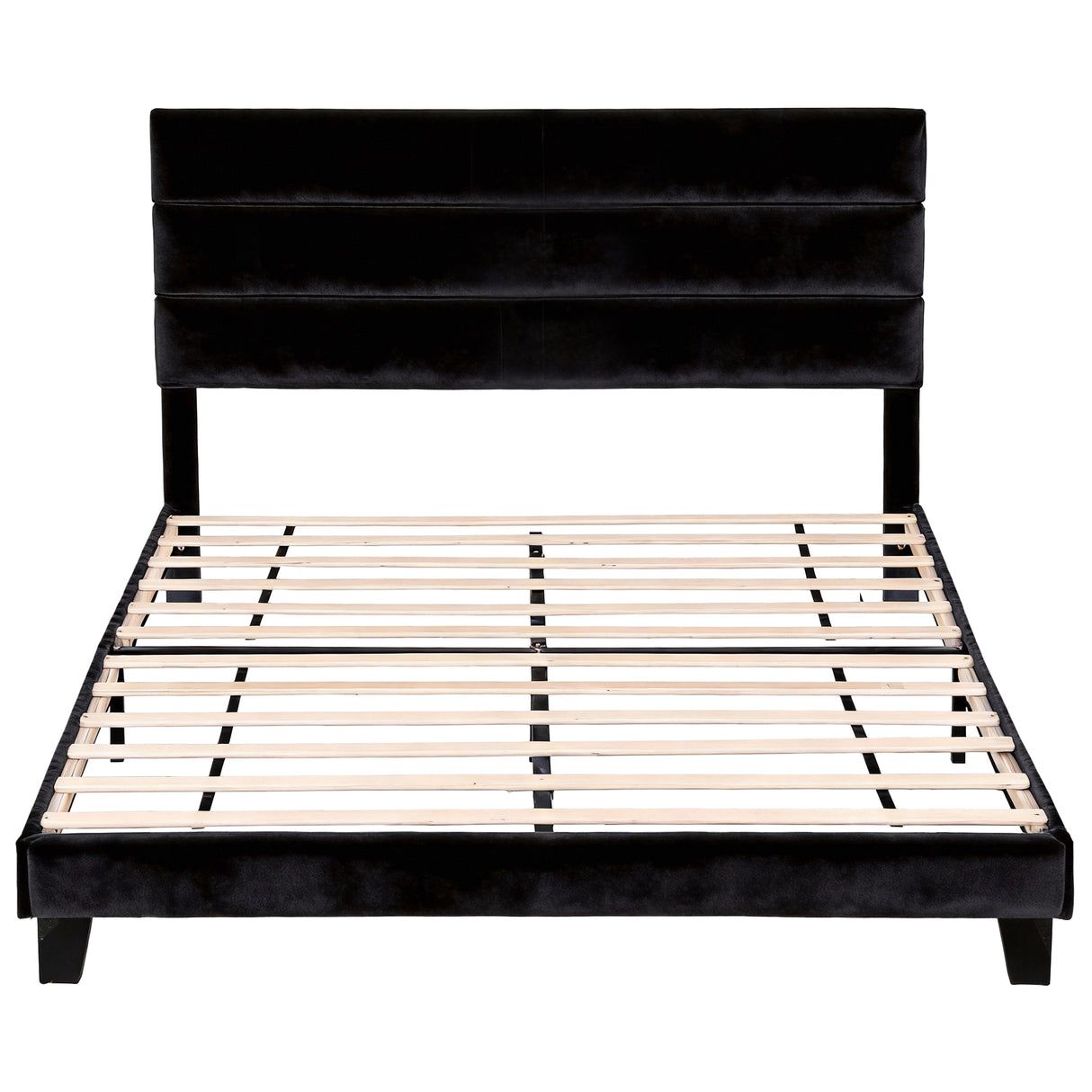 Halton King Bed, Black Velvet, view 3