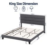 Halton King Bed, Charcoal, view 2