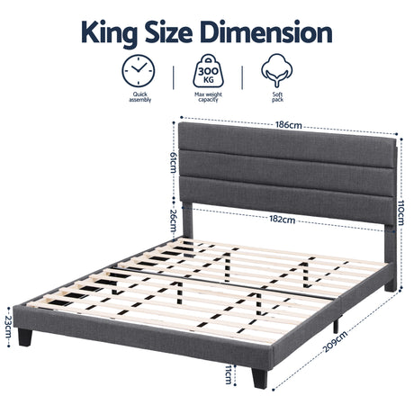 Halton King Bed, Charcoal, view 2
