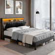 Montepulciano Black Queen bed frame in a modern bedroom