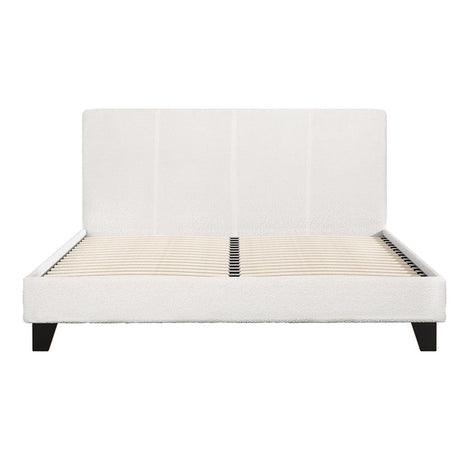 Artiss NEO double boucle bed frame side profile — Allure Home Collections