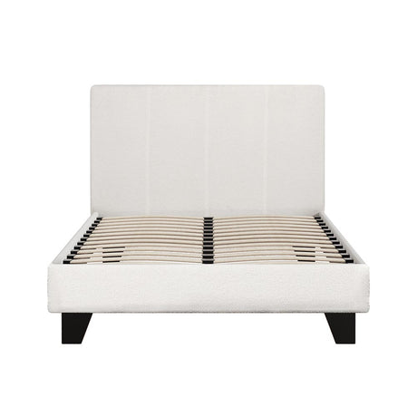 Artiss NEO king single boucle bed frame side profile — Allure Home Collections