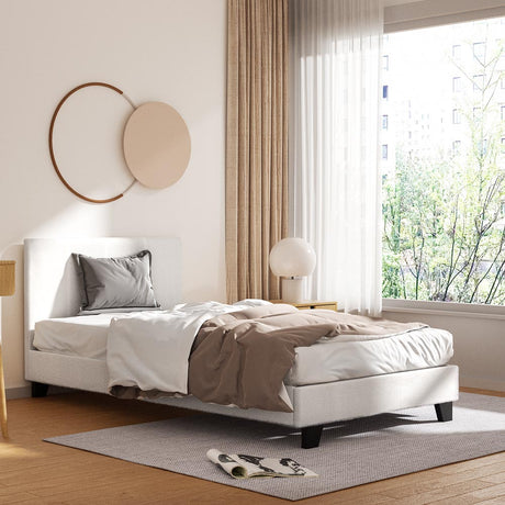 Fiesole White King Single bed frame in a modern bedroom