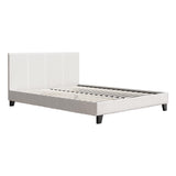 Artiss boucle NEO queen bed frame showing metal fixings and 300kg capacity — Allure Home Collections