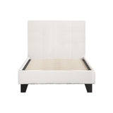 Artiss NEO single boucle bed frame side profile — Allure Home Collections
