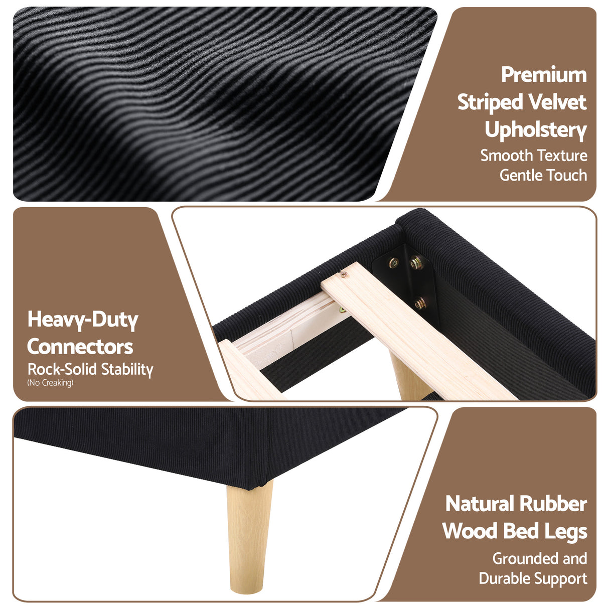 Tamarama Upholstered Bed, Velvet, view 8