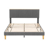 Lyon Queen Upholstered Bed, Grey, view 3