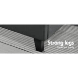 Artiss TINO double charcoal faux linen bed frame showing 300kg capacity — Allure Home Collections