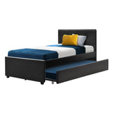 Artiss king single trundle daybed extended showing two beds — Allure Home Collections