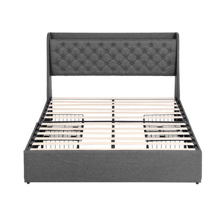 Viareggio Queen Storage Bed Frame, Charcoal