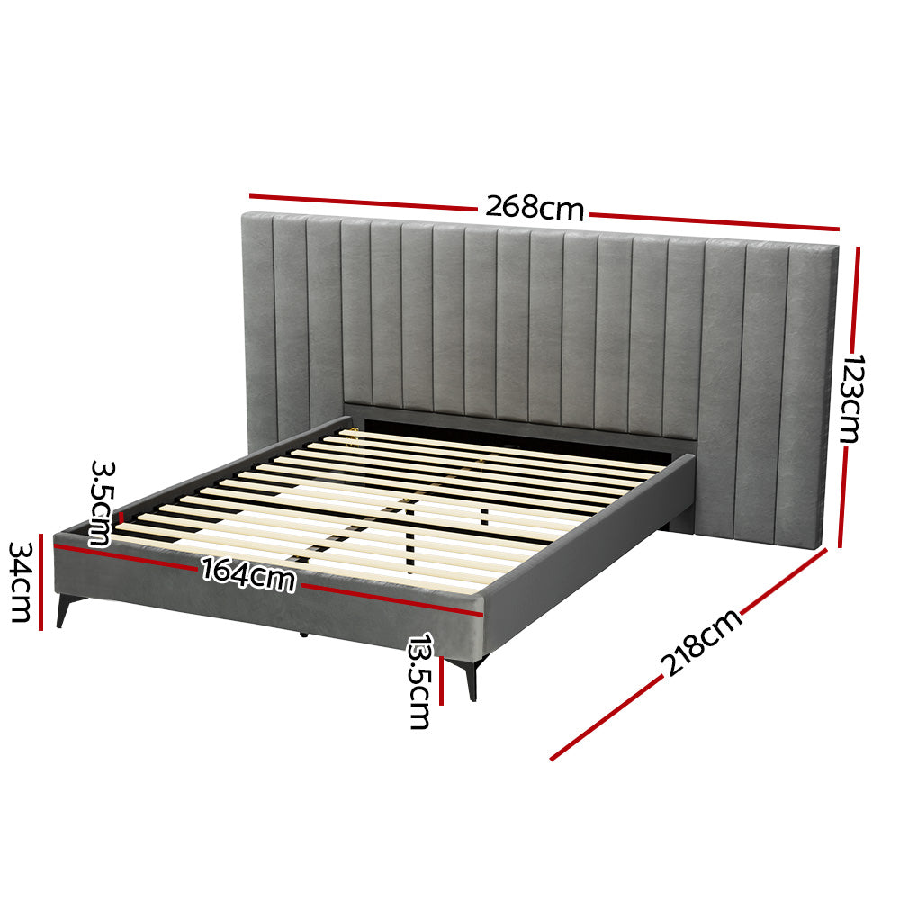 Artiss Lott Velvet Queen Bed Frame