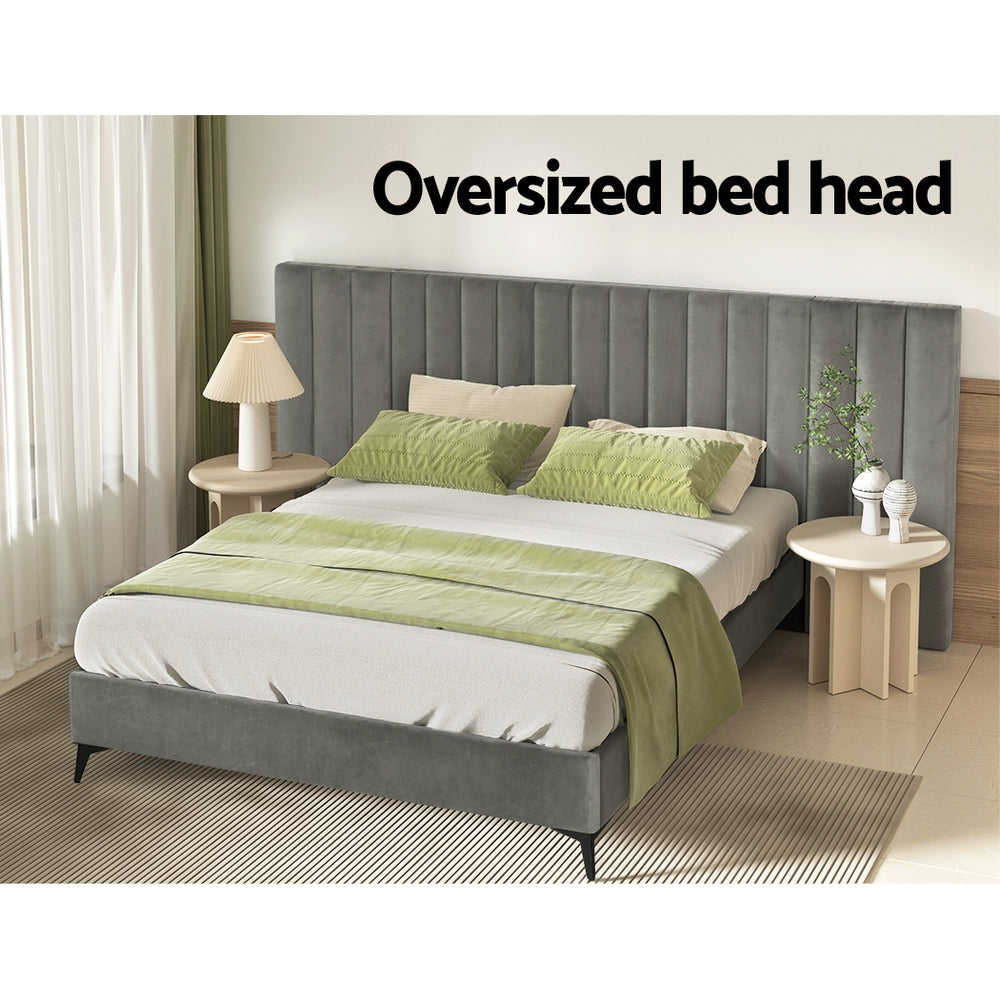 Artiss Lott Velvet Queen Bed Frame