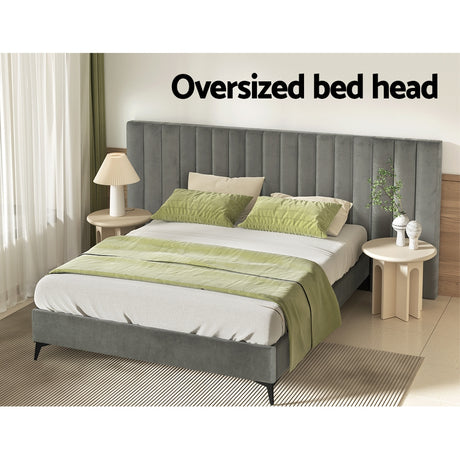 Artiss Lott Velvet Queen Bed Frame